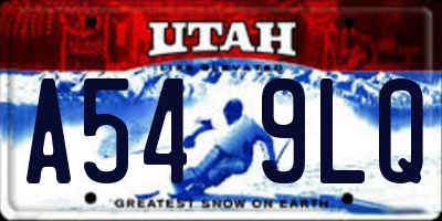 UT license plate A549LQ