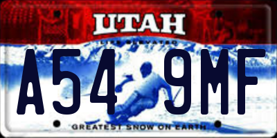 UT license plate A549MF