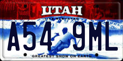 UT license plate A549ML