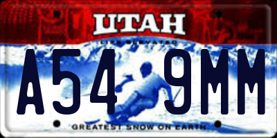 UT license plate A549MM