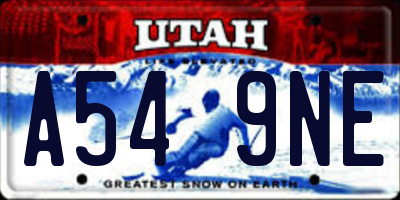 UT license plate A549NE
