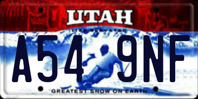 UT license plate A549NF