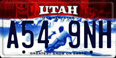 UT license plate A549NH