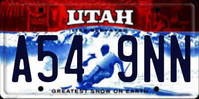 UT license plate A549NN