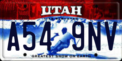 UT license plate A549NV
