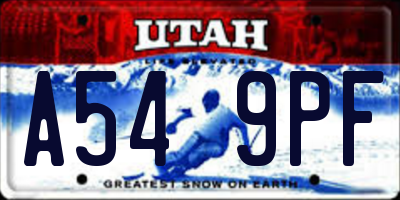 UT license plate A549PF