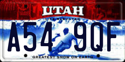 UT license plate A549QF