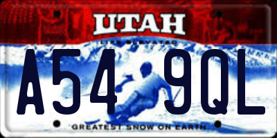 UT license plate A549QL