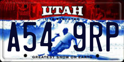 UT license plate A549RP
