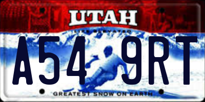 UT license plate A549RT