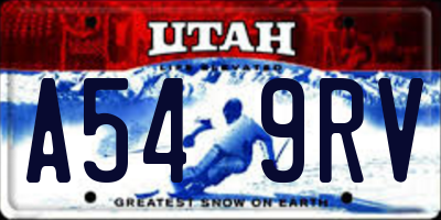 UT license plate A549RV
