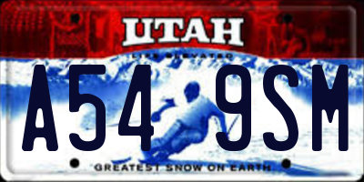 UT license plate A549SM