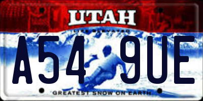 UT license plate A549UE