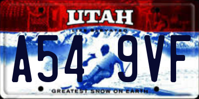 UT license plate A549VF