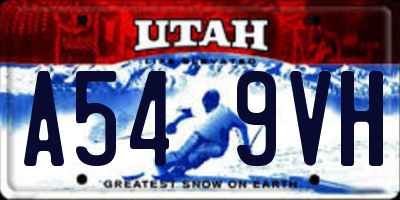 UT license plate A549VH