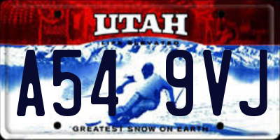 UT license plate A549VJ