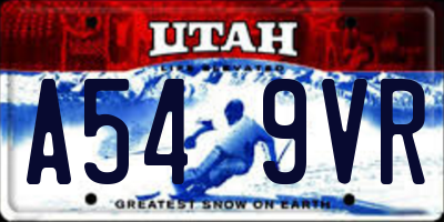 UT license plate A549VR