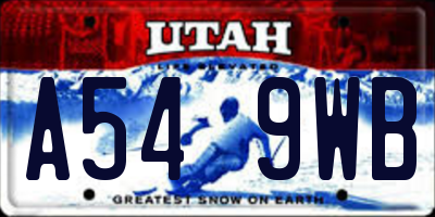 UT license plate A549WB