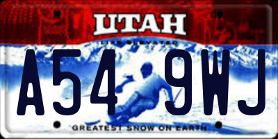 UT license plate A549WJ