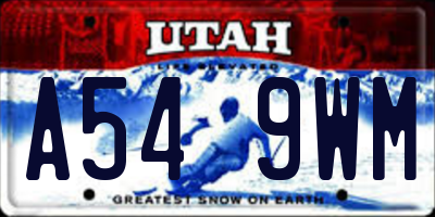 UT license plate A549WM