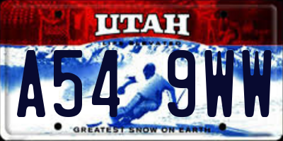 UT license plate A549WW