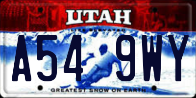 UT license plate A549WY