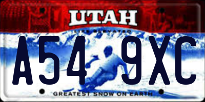 UT license plate A549XC