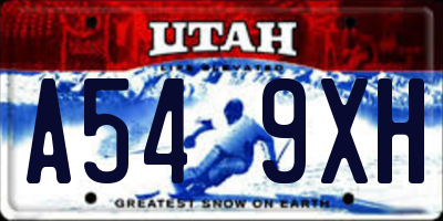 UT license plate A549XH