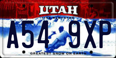 UT license plate A549XP