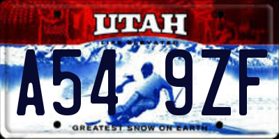 UT license plate A549ZF