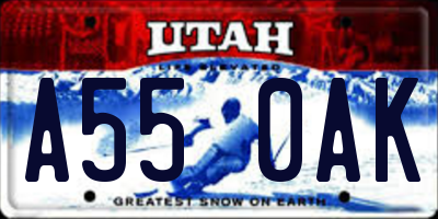 UT license plate A550AK