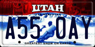 UT license plate A550AY