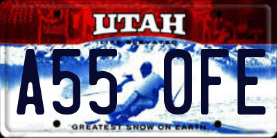 UT license plate A550FE