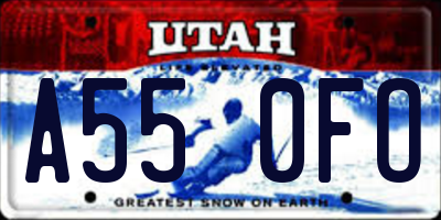 UT license plate A550FO