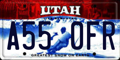 UT license plate A550FR