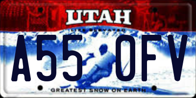 UT license plate A550FV