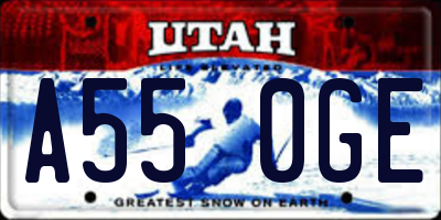 UT license plate A550GE