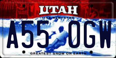 UT license plate A550GW