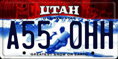 UT license plate A550HH