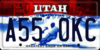 UT license plate A550KC