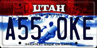 UT license plate A550KE