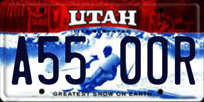 UT license plate A550OR