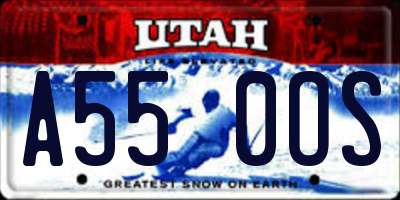 UT license plate A550OS