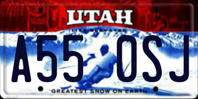 UT license plate A550SJ