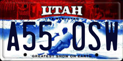 UT license plate A550SW