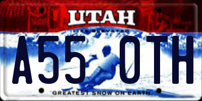 UT license plate A550TH