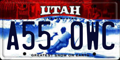 UT license plate A550WC
