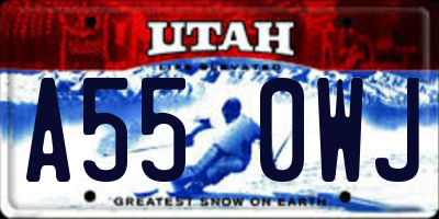 UT license plate A550WJ