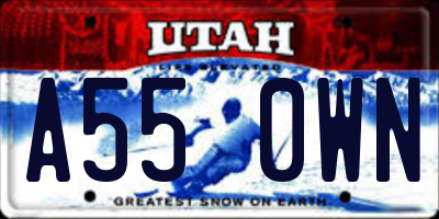 UT license plate A550WN