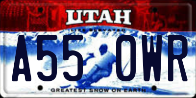 UT license plate A550WR